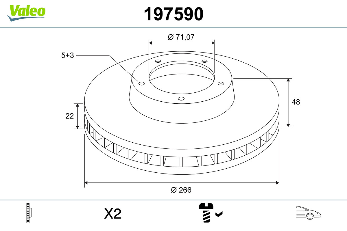 VALEO 197590 Δισκόπλακα